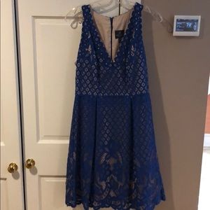 Midi length blue lace dress